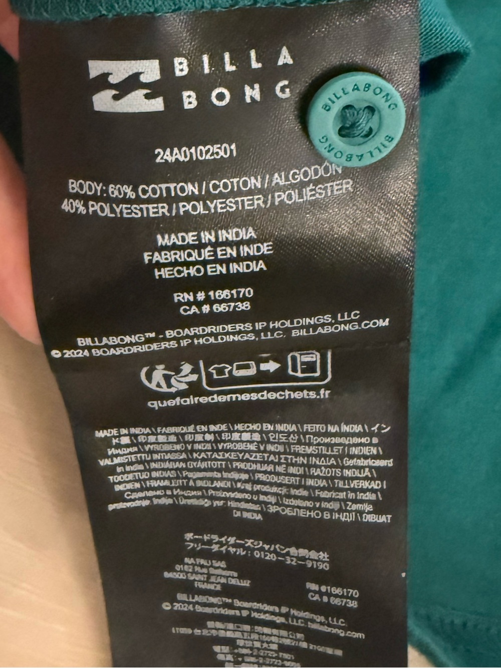 Billabong Men’s StevenTeal Polo, Size Medium - Picture 7 of 10